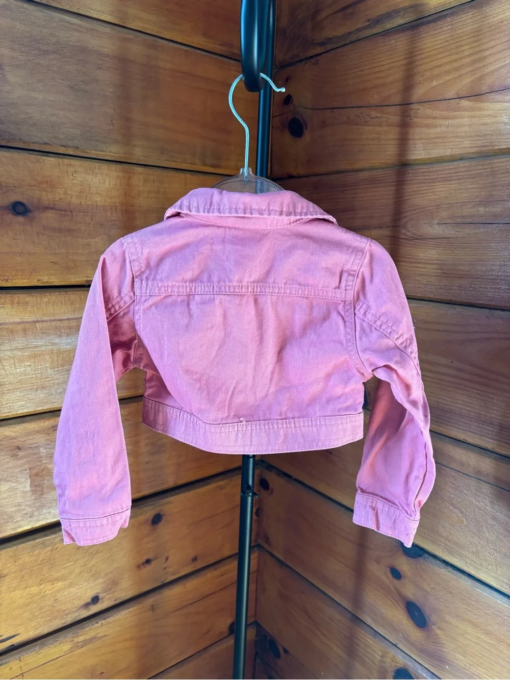 Vince Camuto Girls Denim Jacket Pink Button Front Collared Long Sleeve 2T